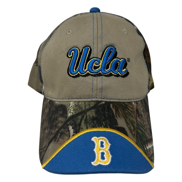 UCLA Bruins Camo Baseball Hat Outdoor Cap One Size Adjustable Strap Blue Khaki - Picture 4 of 12